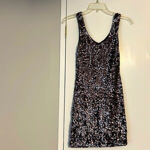 Amber Blue sleeveless sequin dress for women with built in lining. Size M
